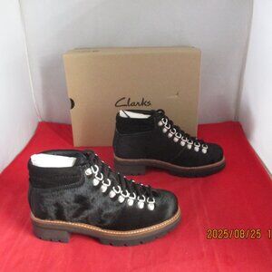 Clarks Orianna Alpine Leather Hiking Boots $170 - US Size 7 - Black - 1306